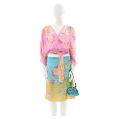 Valentino S/S 2004 Mehrfarbig Floral Seide Rock Set