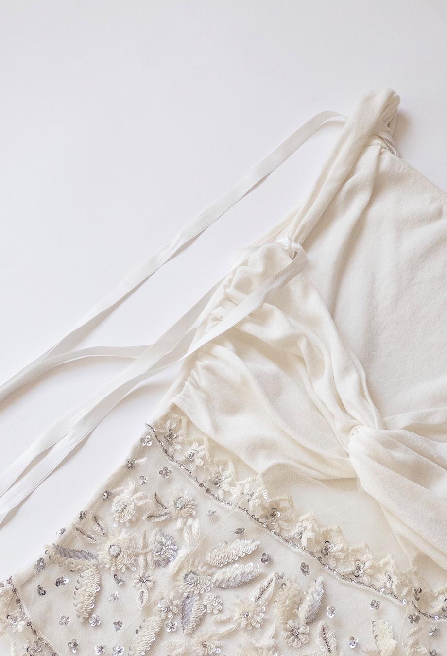 Valentino S/S 2004 Runway Off White Sequin Top 6