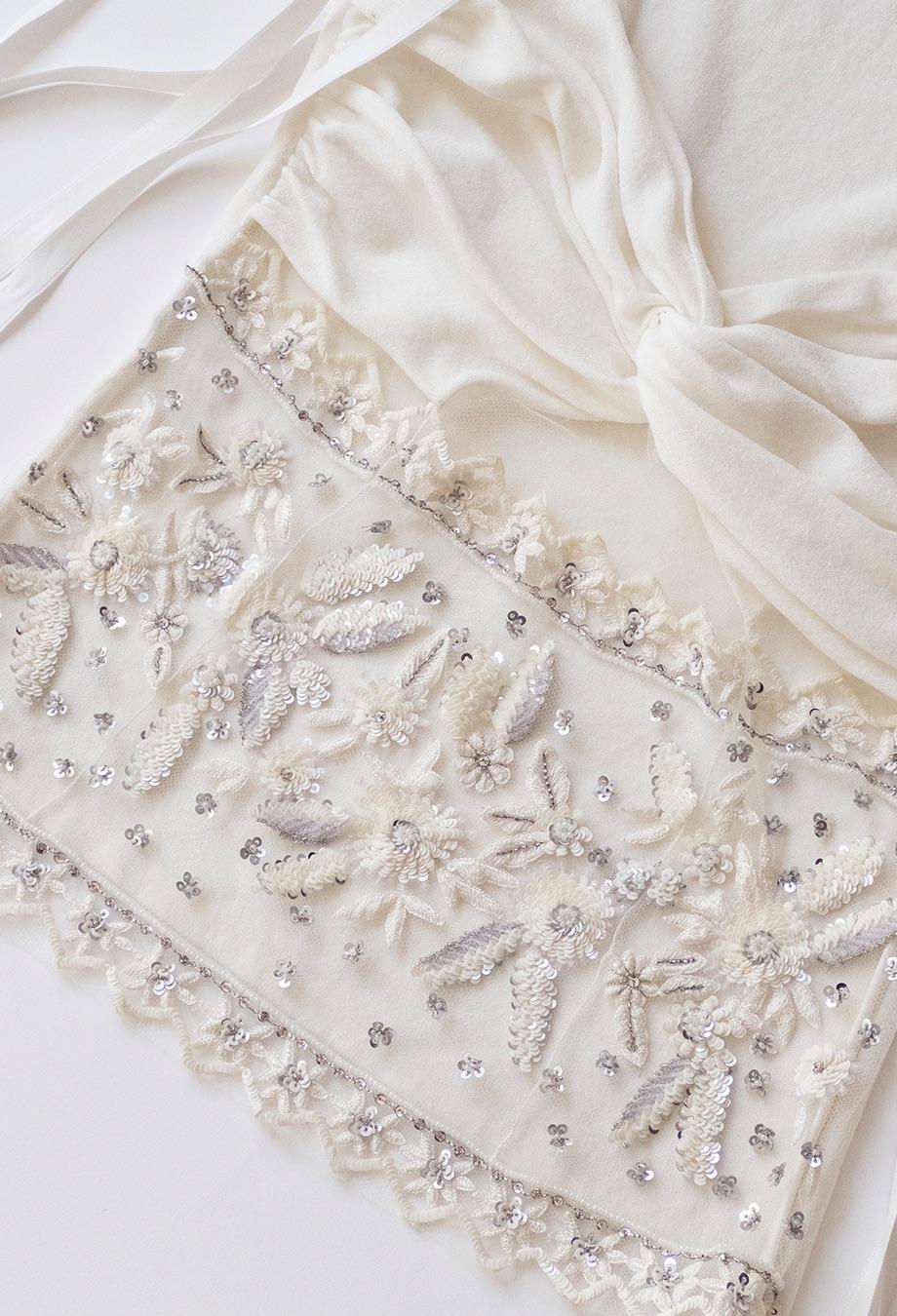 Valentino S/S 2004 Runway Off White Sequin Top 5