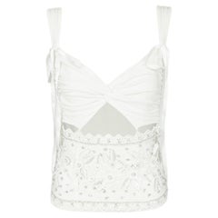 Valentino S/S 2004 Runway Off White Sequin Top
