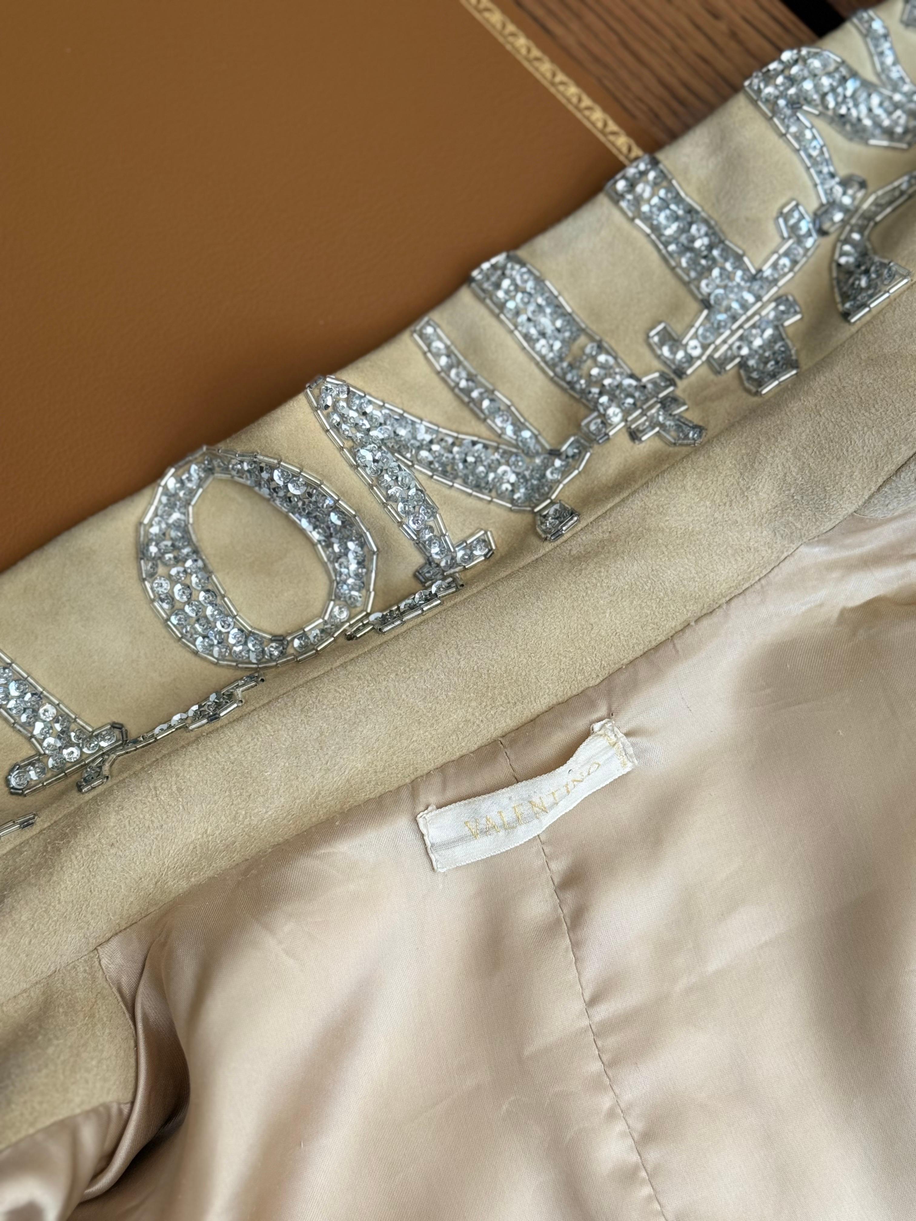 Valentino S/S 2005 Runway - Veste en daim brodée et ornée de perles et de paillettes en vente 4