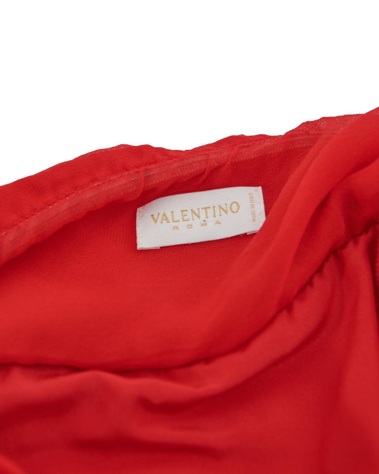 Valentino S/S 2007 Red halter neck chiffon cocktail dress For Sale at  1stDibs