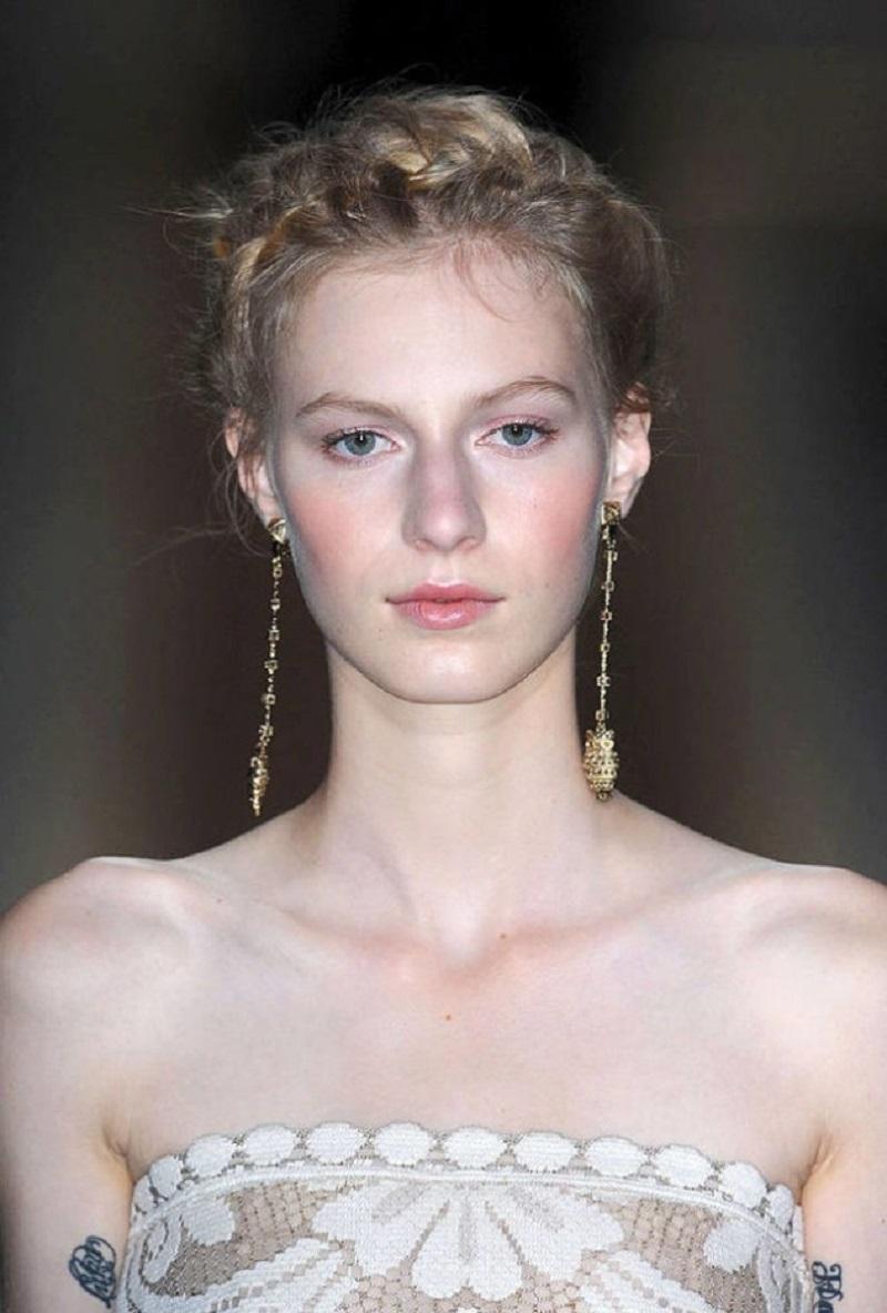 Picardías Valentino S/S 2012 Pasarela Encaje Algodón Beige  Mini vestido sin tirantes It 38 en Excelente estado para la venta en Montgomery, TX