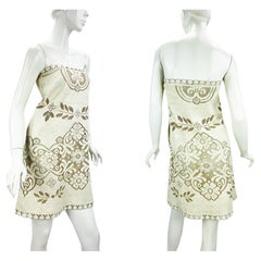 Picardías Valentino S/S 2012 Pasarela Encaje Algodón Beige  Mini vestido sin tirantes It 38