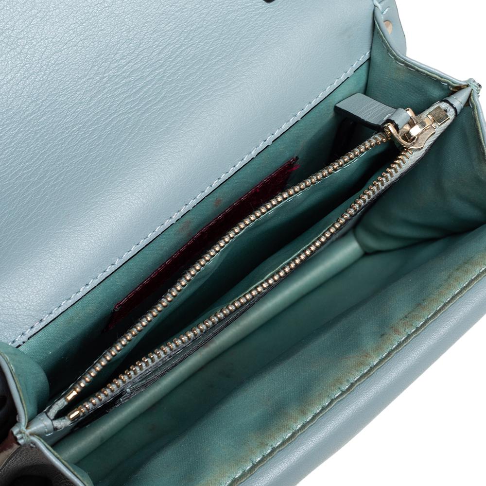 Women's Valentino Sage Green Leather Rockstud Chain Crossbody Bag