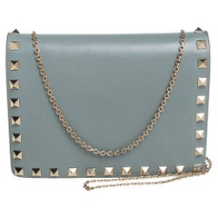 Valentino Salbei Grün Leder Rockstud Kette Crossbody Tasche
