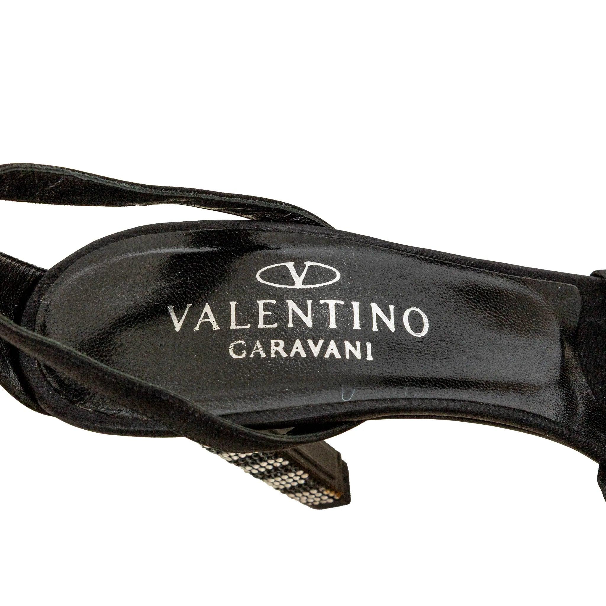 Tacones con correa al tobillo de satén Valentino - Años 00 en venta 4