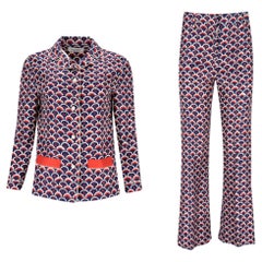 Valentino Scale Logo Printed Silk Pyjama Set