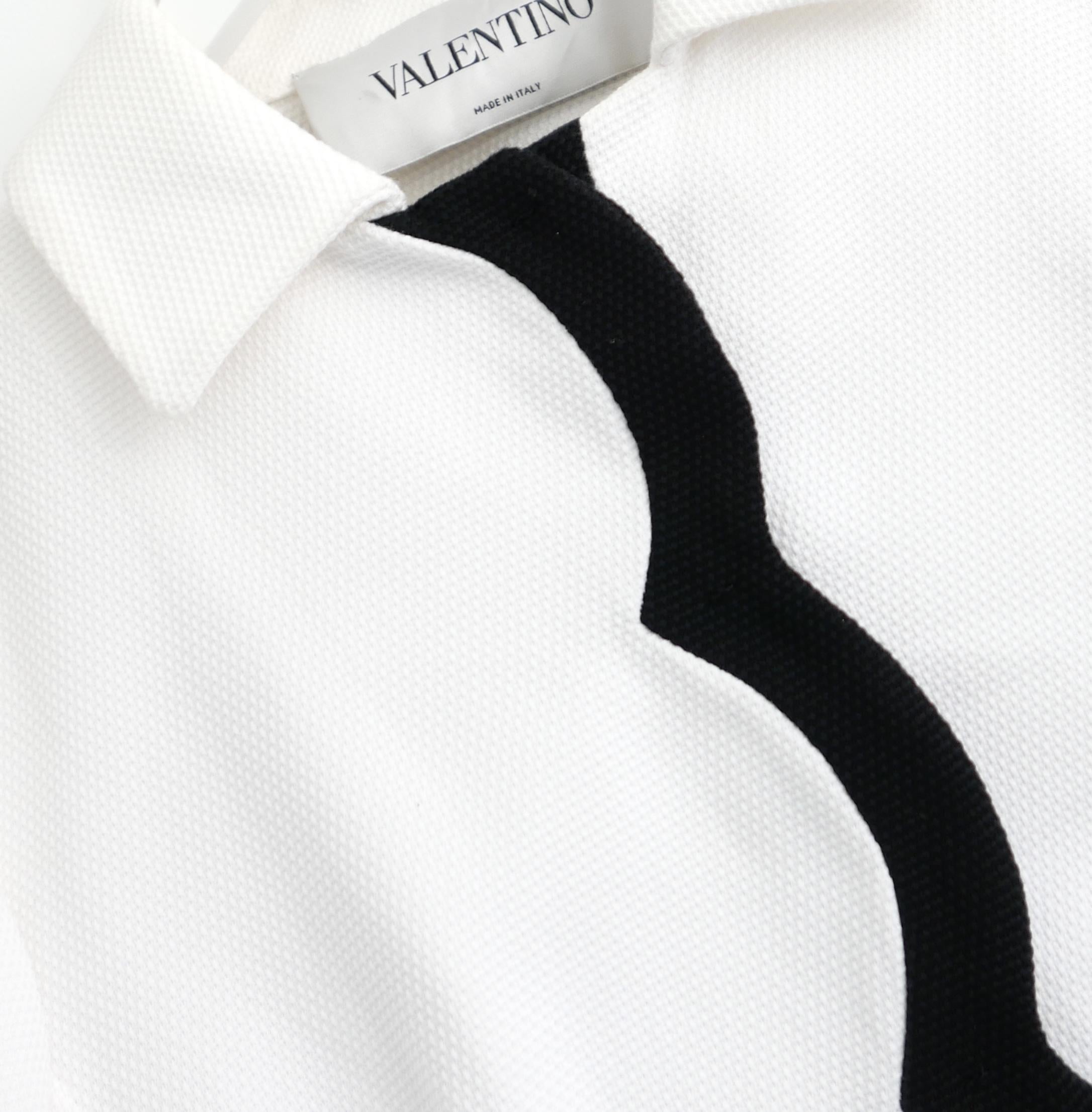 Grigio Valentino  Giacca cropped bianca e nera con bordo smerlato in vendita