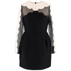 Valentino Scallop Edge Tulip Wool-Blend Dress SIZE 40 IT