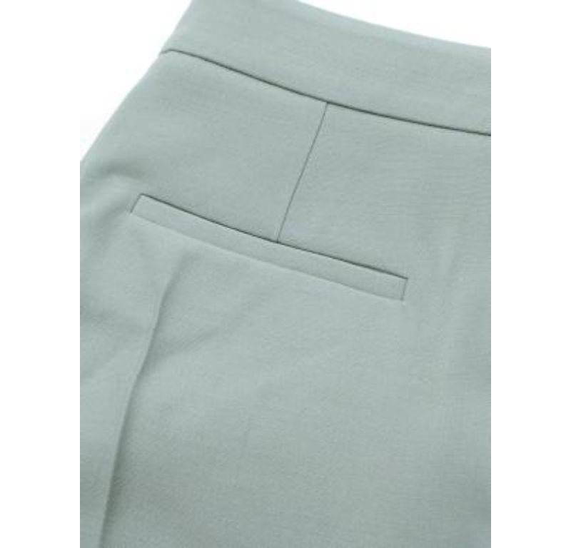 Valentino Sea Green Wool Tailored Wide Trousers For Sale 1