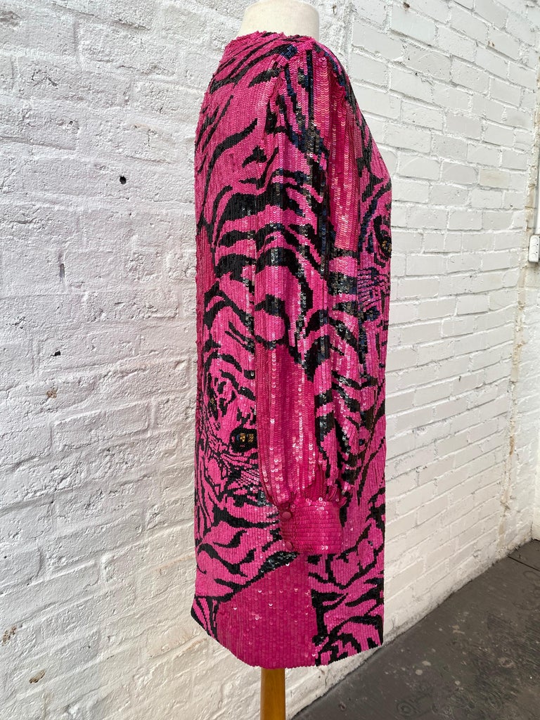 open lace back dress Valentino Ombre Sequin Gown in Gradient Pink and Red  MSA Haute Couture