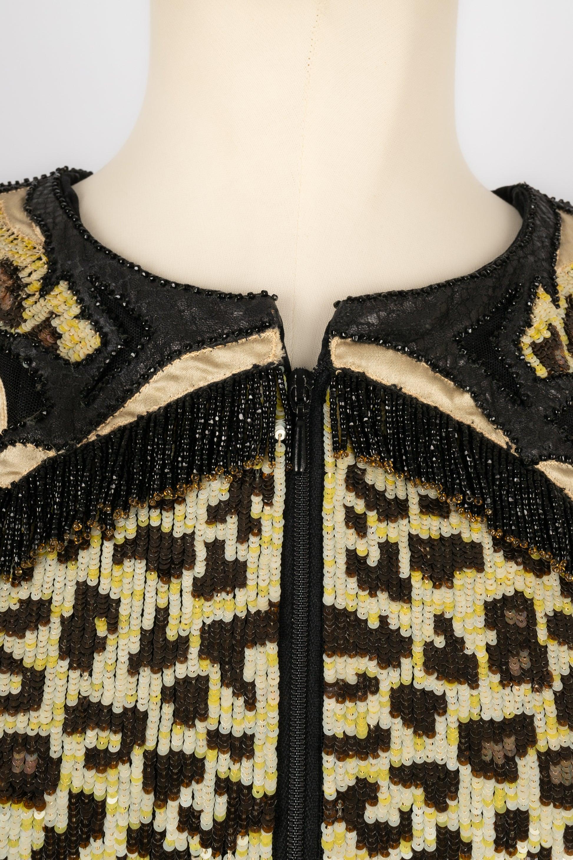 Valentino Sequined Jacket with Pearl Fringes For Sale 1