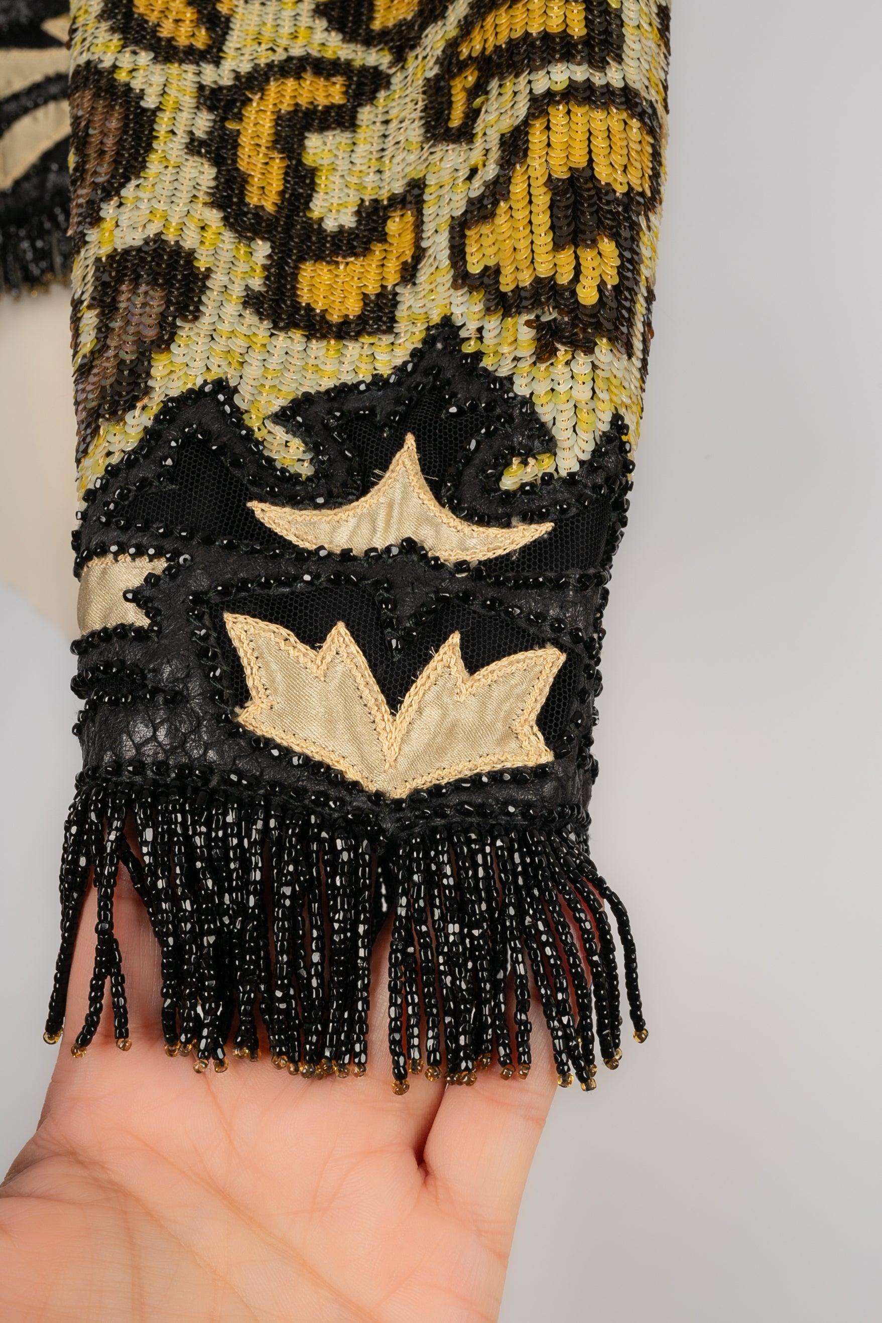 Valentino Sequined Jacket with Pearl Fringes For Sale 2