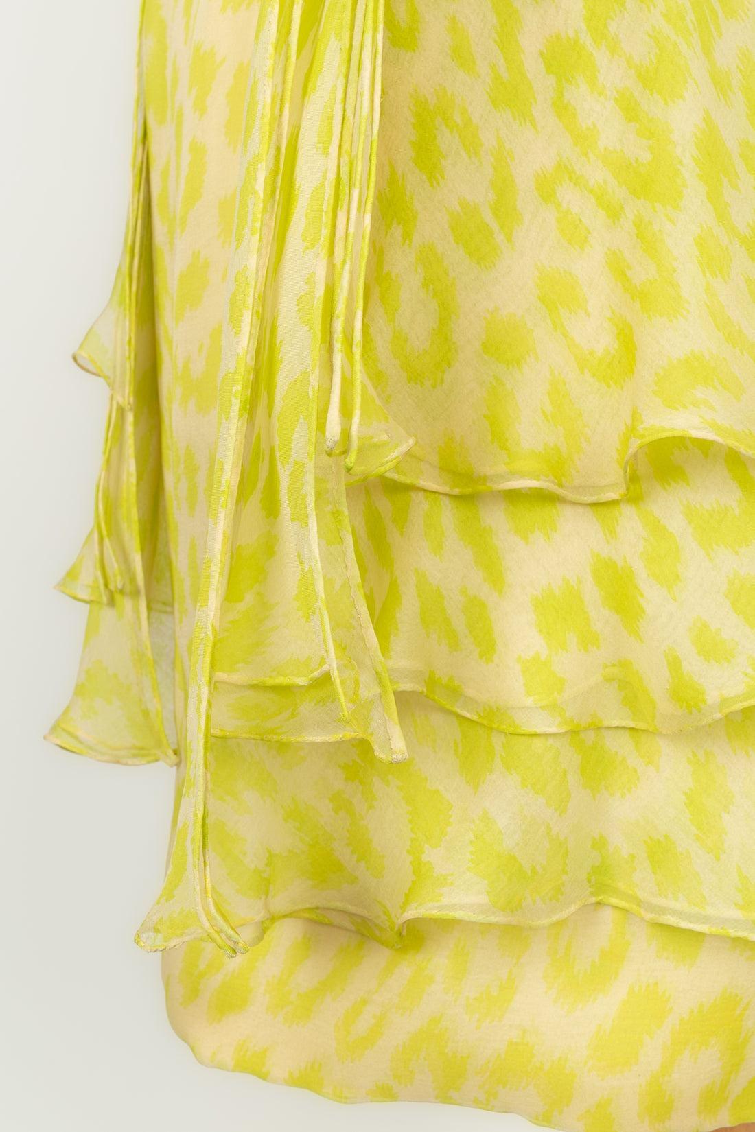 Robe Valentino Couture en soie de couleur verte, années 1990 en vente 3