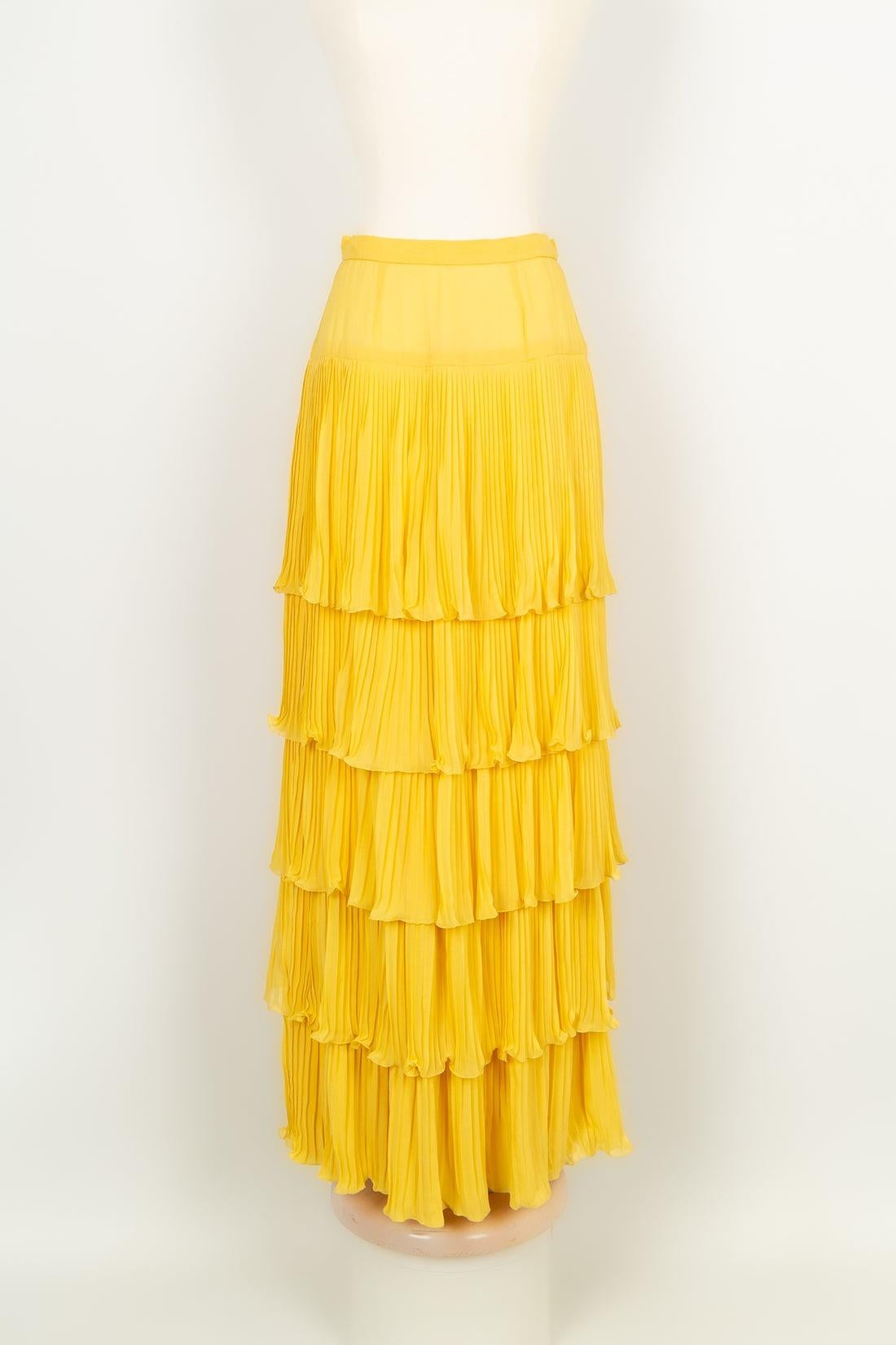 Valentino Set Haute Couture Pleated Skirt in Silk Crepe For Sale 3