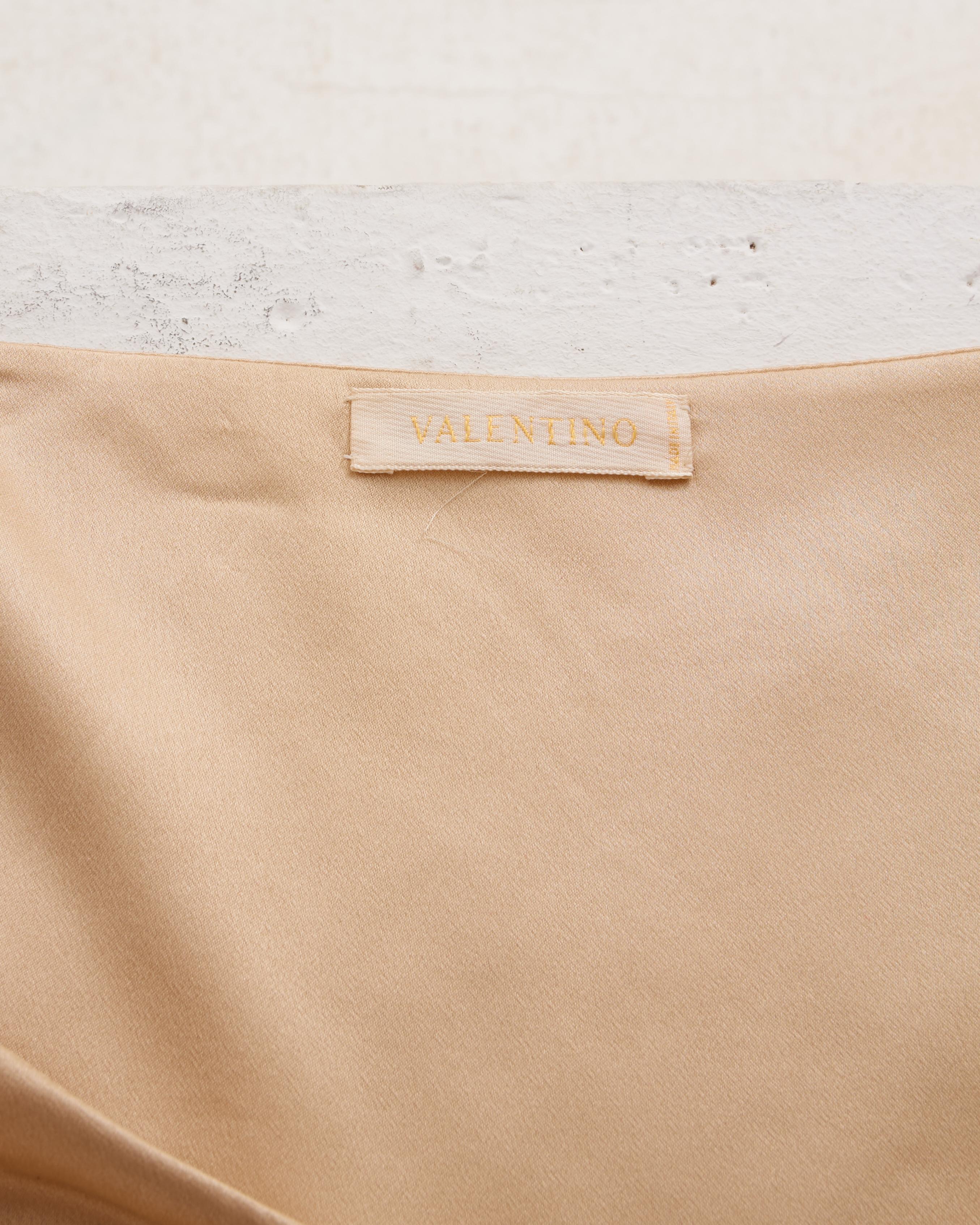 Valentino Set Silk Cream Top and Velvet Brown Trousers For Sale 6
