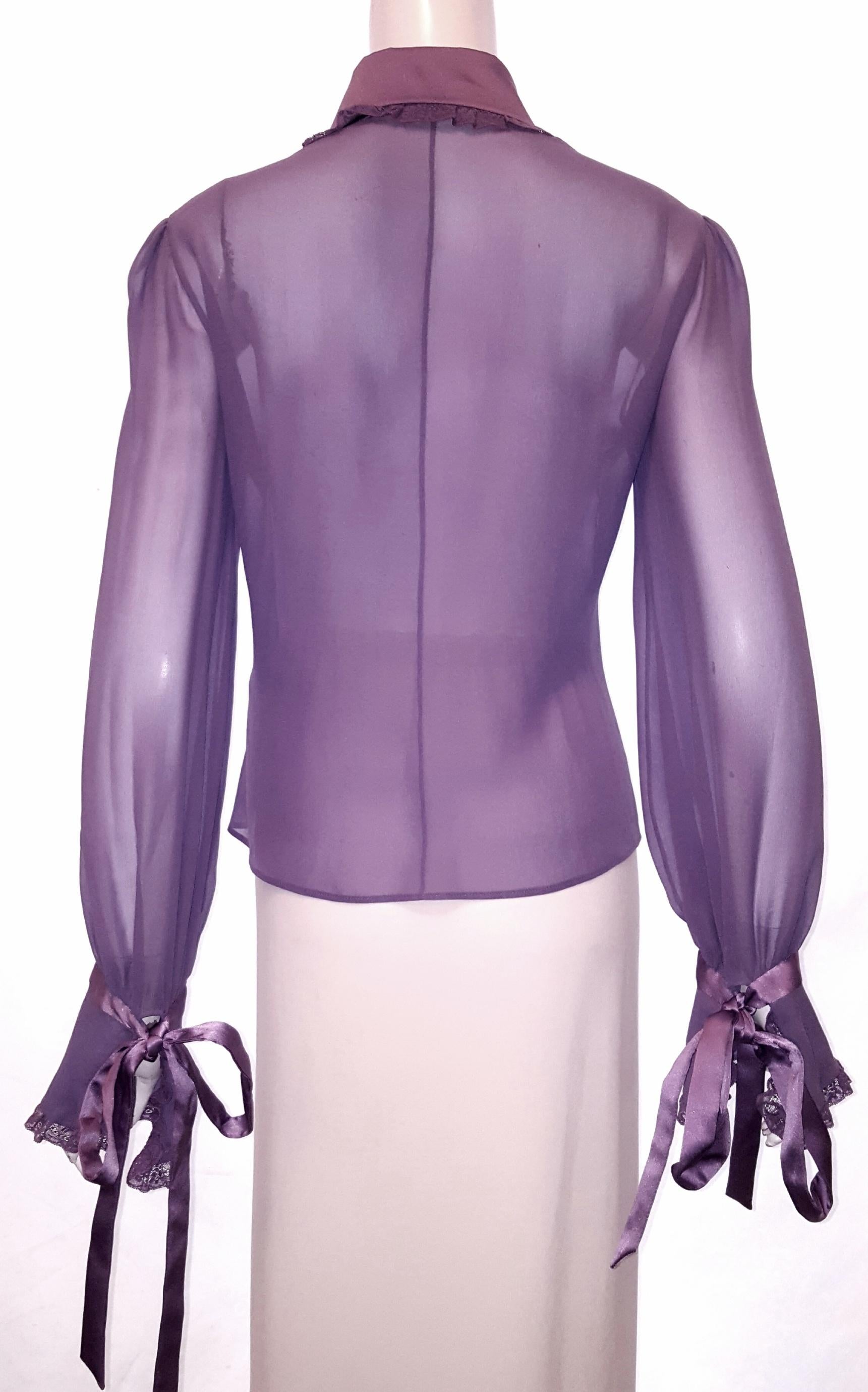 lavender satin blouse