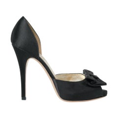 Valentino Shoe D'Orsay Satin Pumps Bold Bow 39 / 9 w/Box