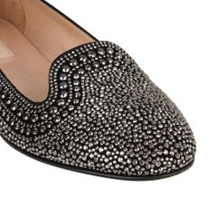 Valentino Shoe Silver Studded Black Flat Timeless 38.5 / 8.5