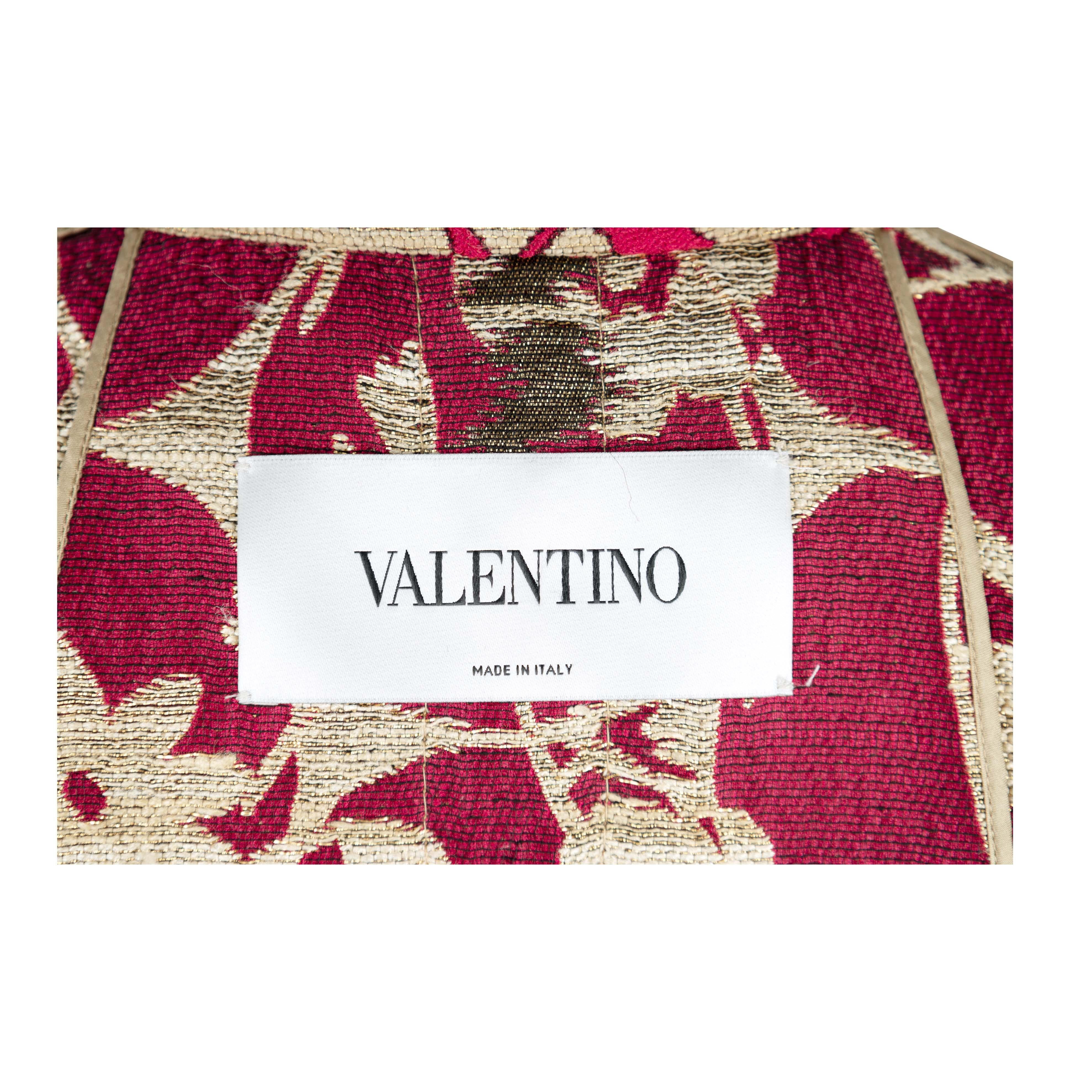 Valentino Silk Blend Jacquard Coat For Sale 5