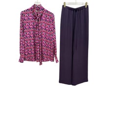 Valentino Silk Blouse Pants Set Suit - Women's Sz 40/42