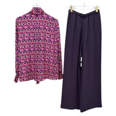 Valentino Silk Blouse Pants Set Suit - Women's Sz 40/42