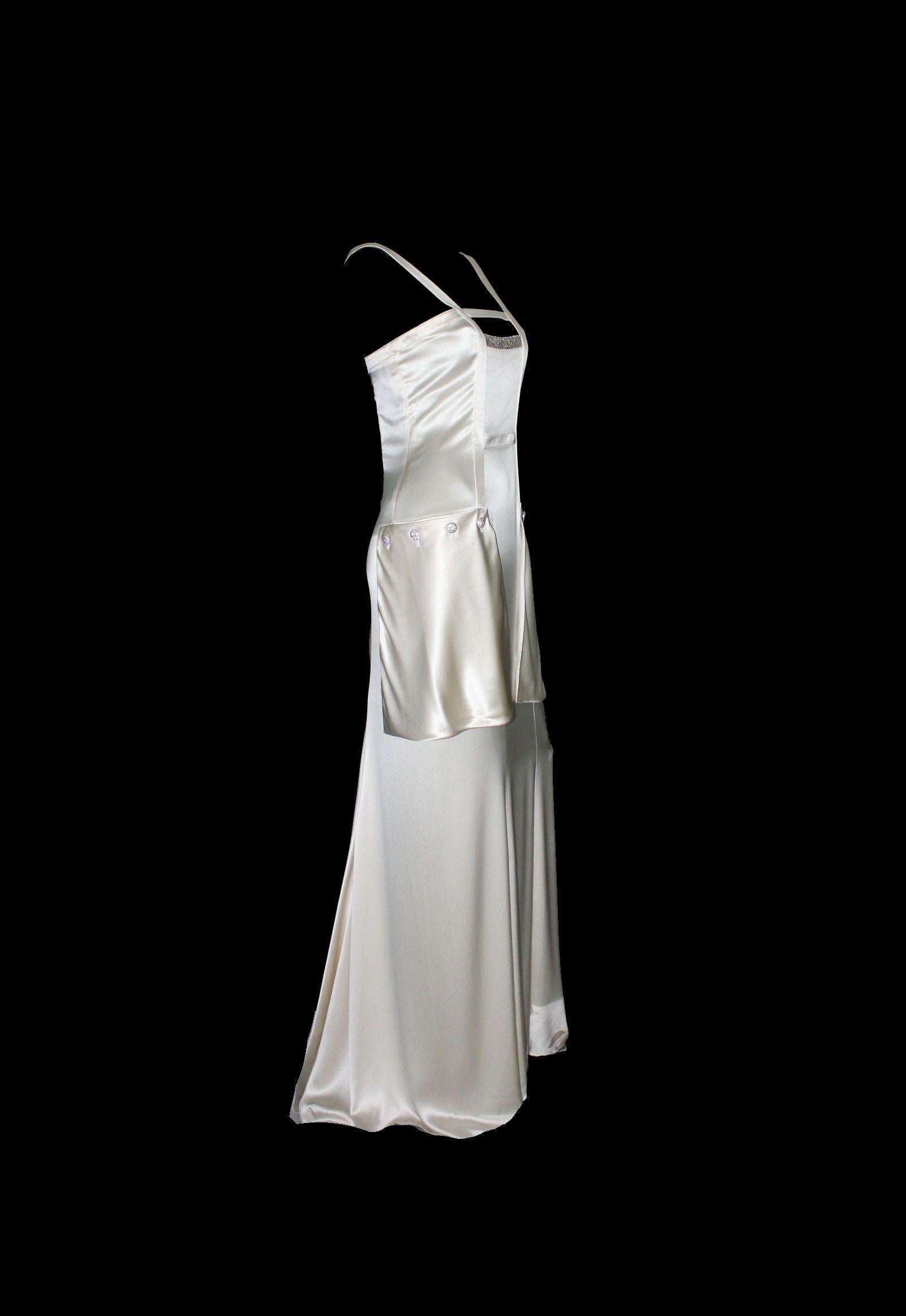 VALENTINO Silk Crystal Evening Wedding Bridal Goddess Gown Dress 8 In Good Condition For Sale In Switzerland, CH
