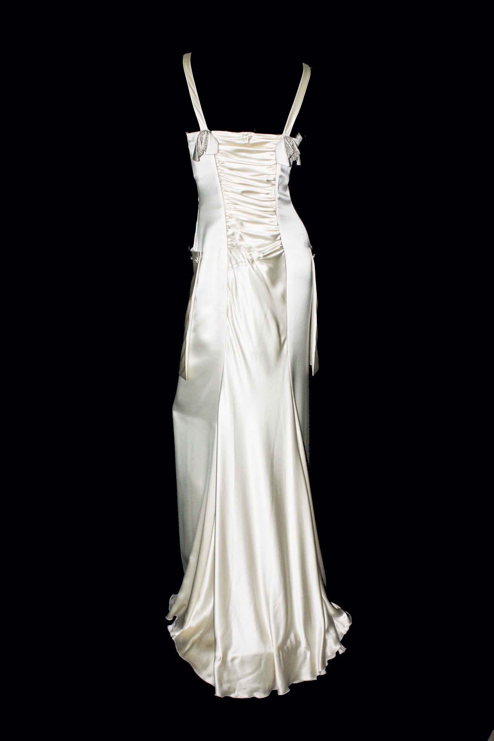 Women's VALENTINO Silk Crystal Evening Wedding Bridal Goddess Gown Dress 8 For Sale
