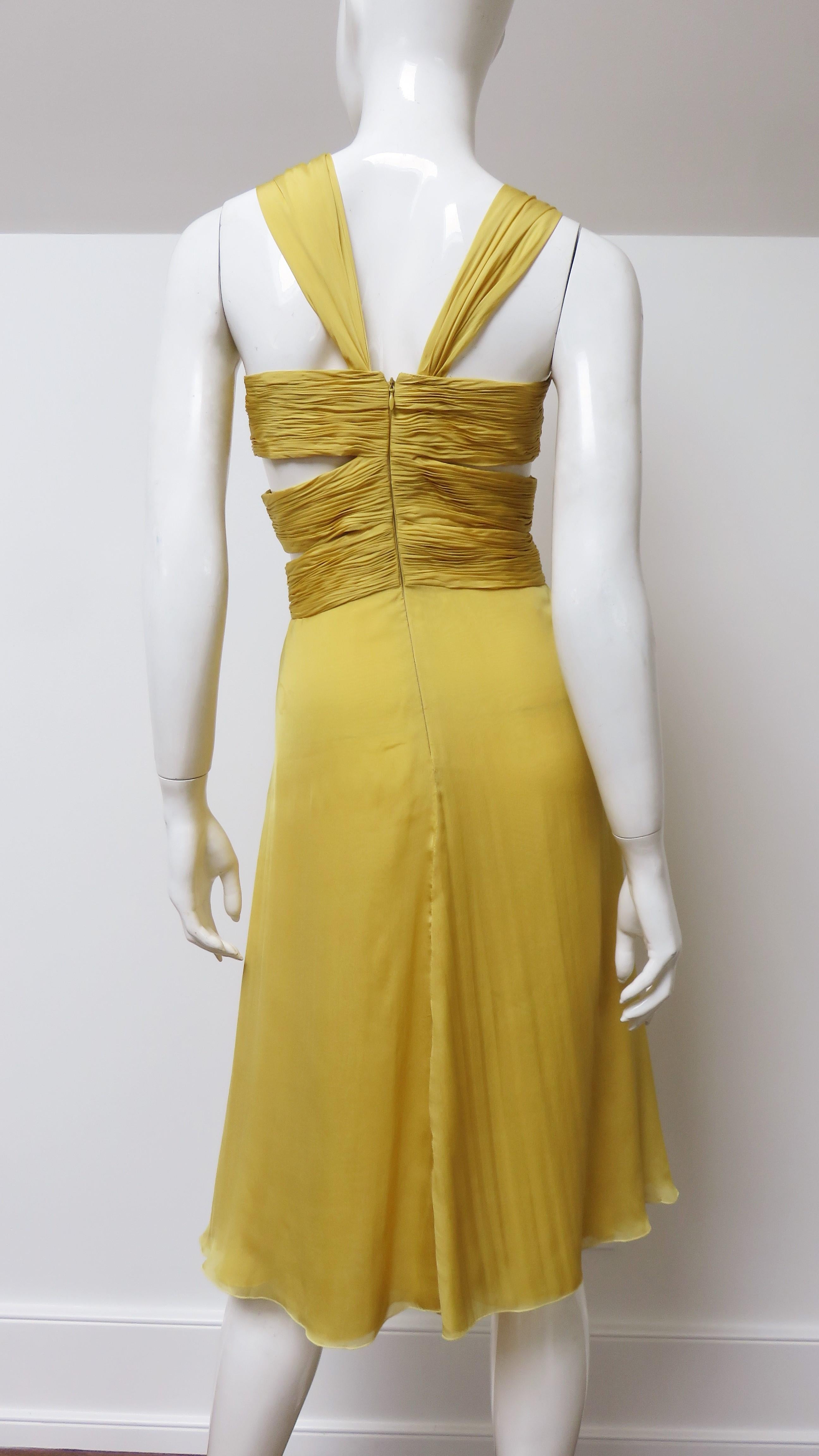 Valentino Silk Dress with Cut outs For Sale 7