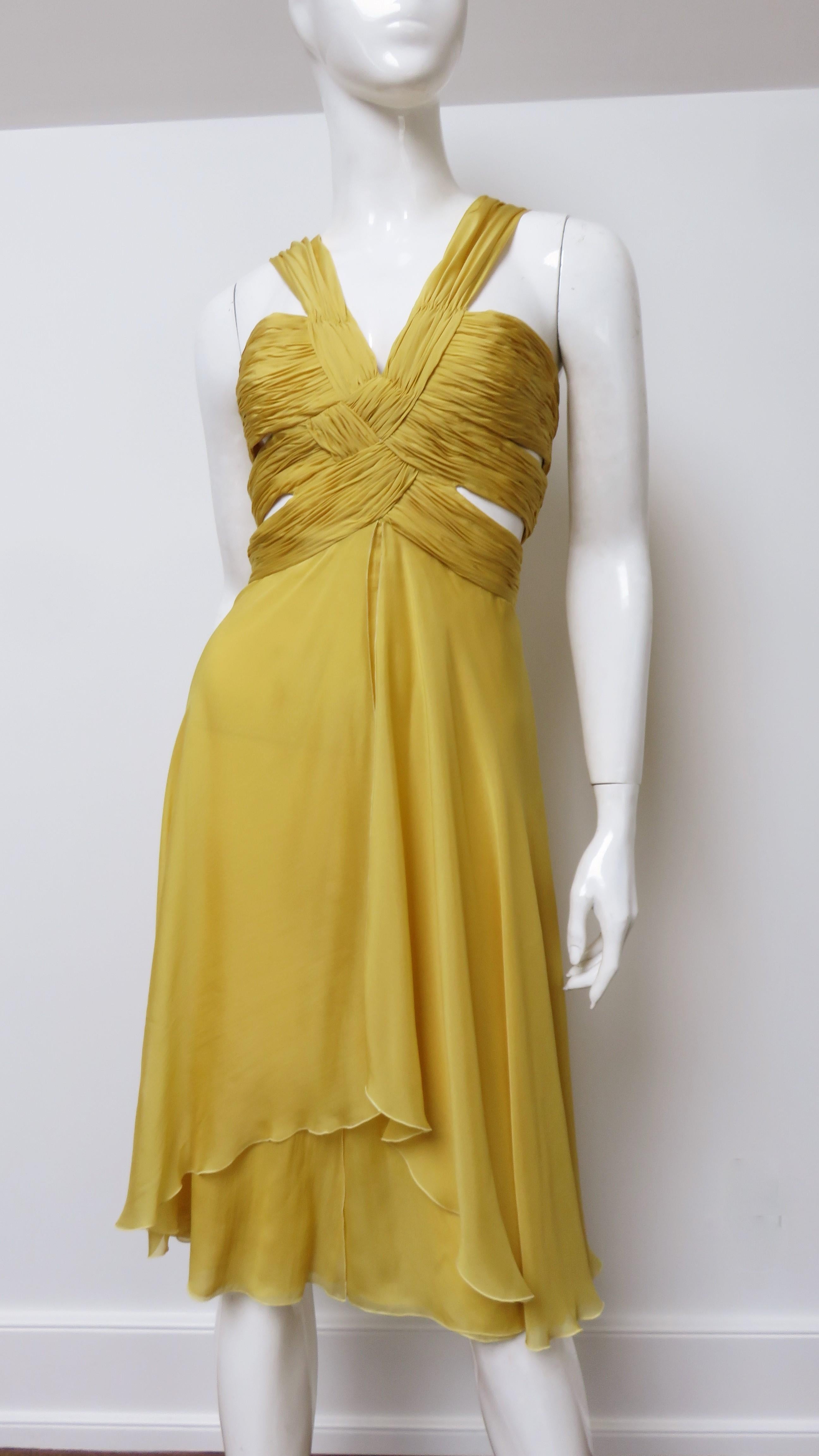 Valentino Silk Dress with Cut outs SS 2007 In Excellent Condition For Sale In Water Mill, NY