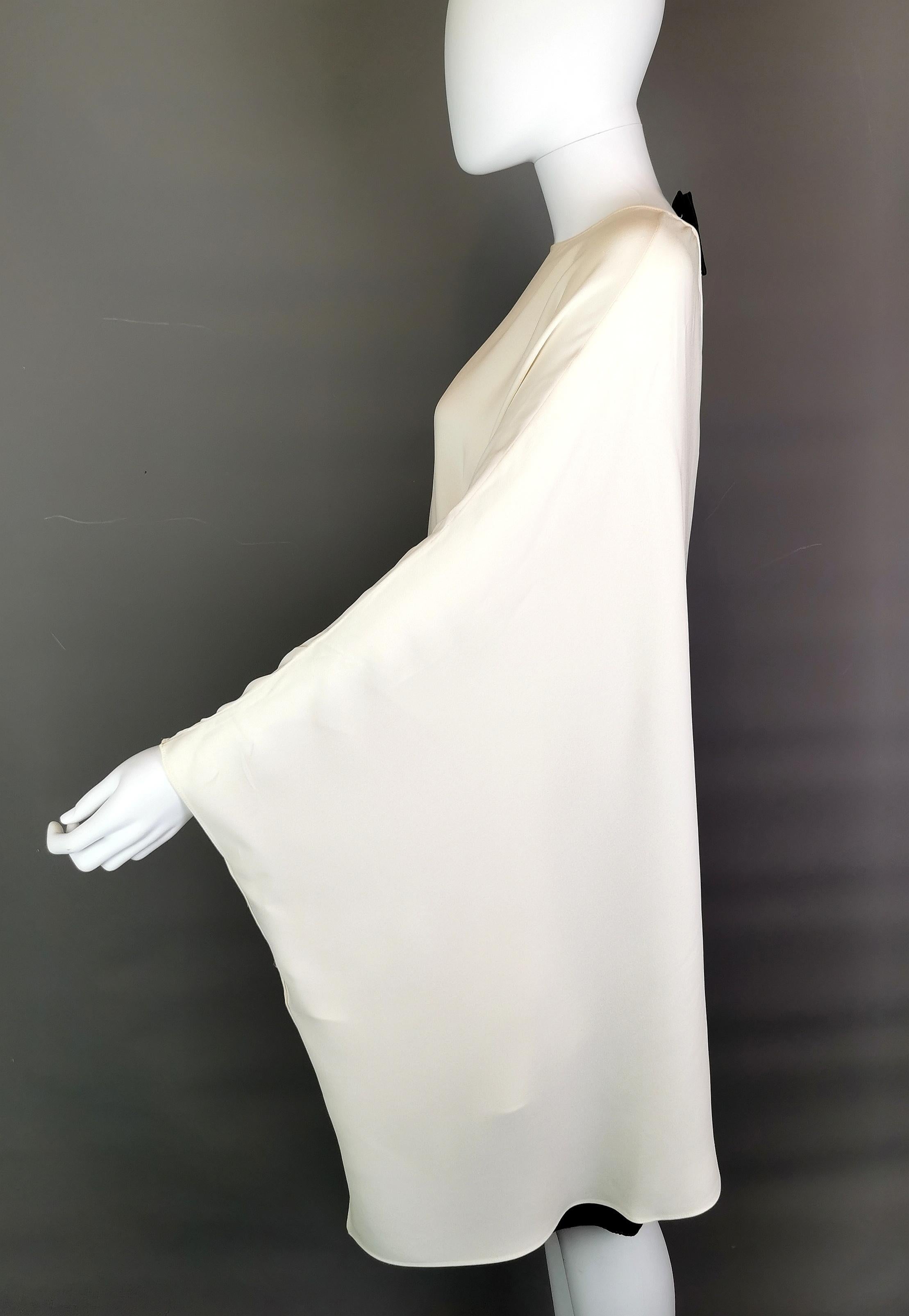 Women's Valentino Silk Georgette cape blouse, Bow back  For Sale