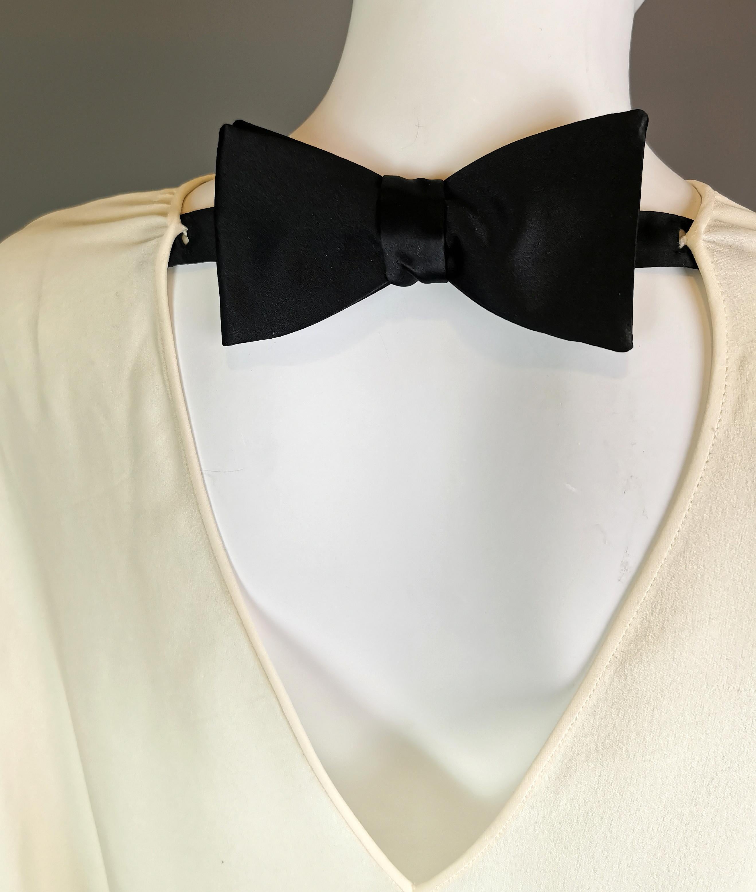 Valentino Silk Georgette cape blouse, Bow back  For Sale 2