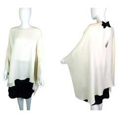 Vintage Valentino Silk Georgette cape blouse, Bow back 