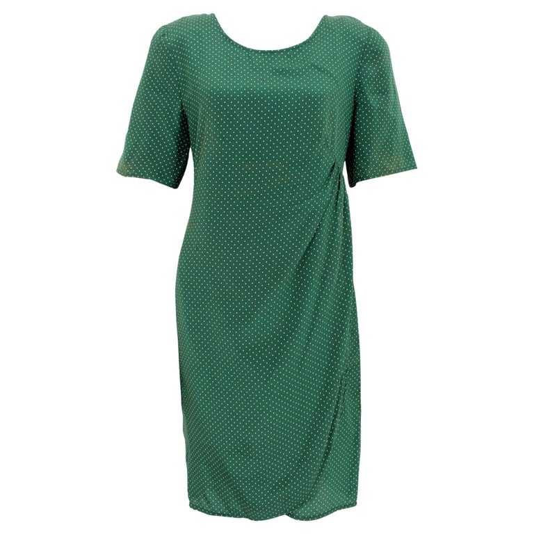 Valentino Silk Green Polka Dot Party Dress