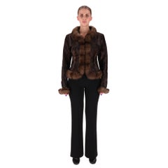Valentino Silk Jacket With Russian Sable Fur Trim