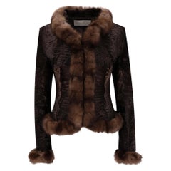 Valentino Silk Jacket With Russian Sable Fur Trim