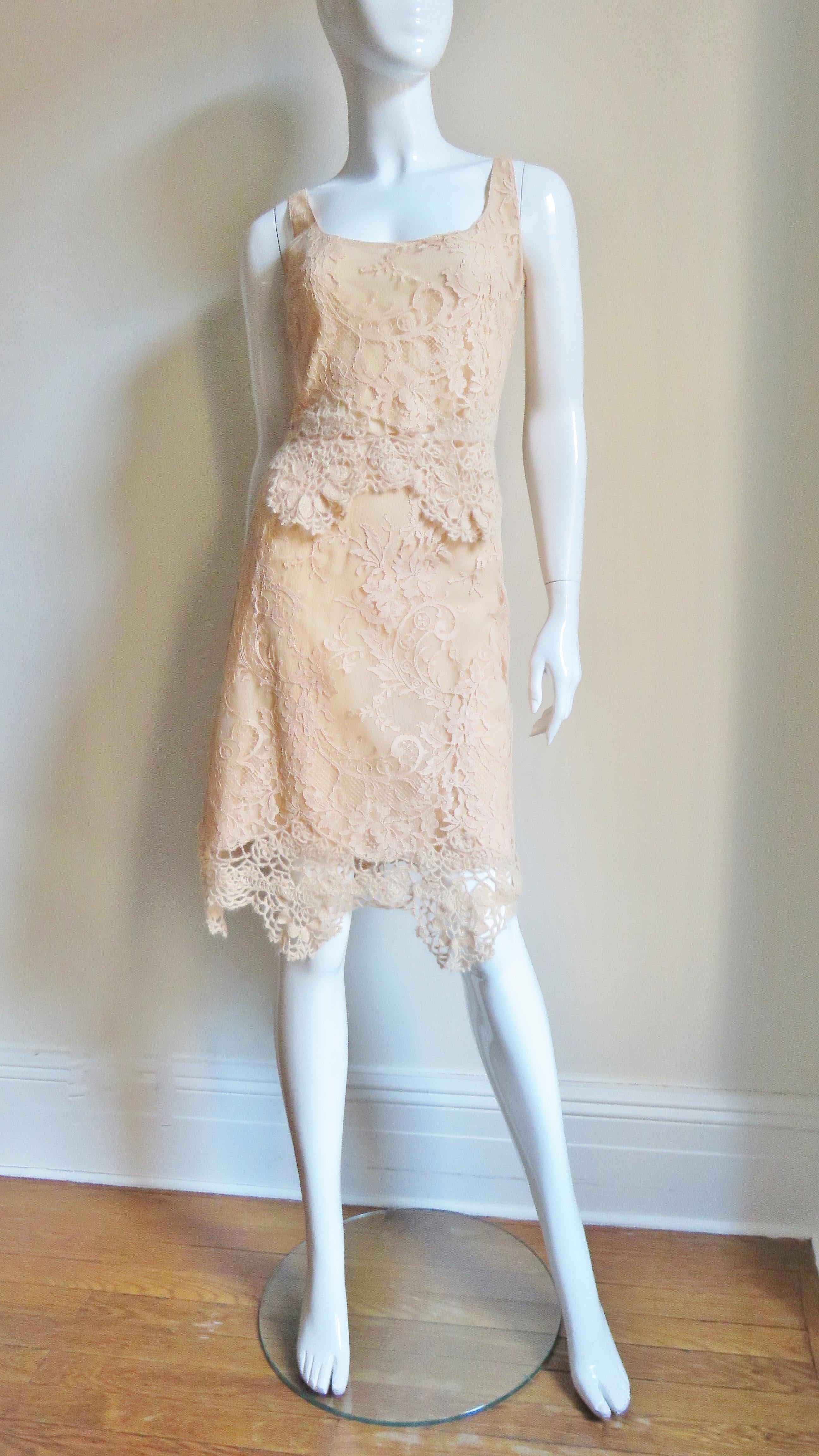 Women's  Valentino Silk Lace Skirt and Top For Sale