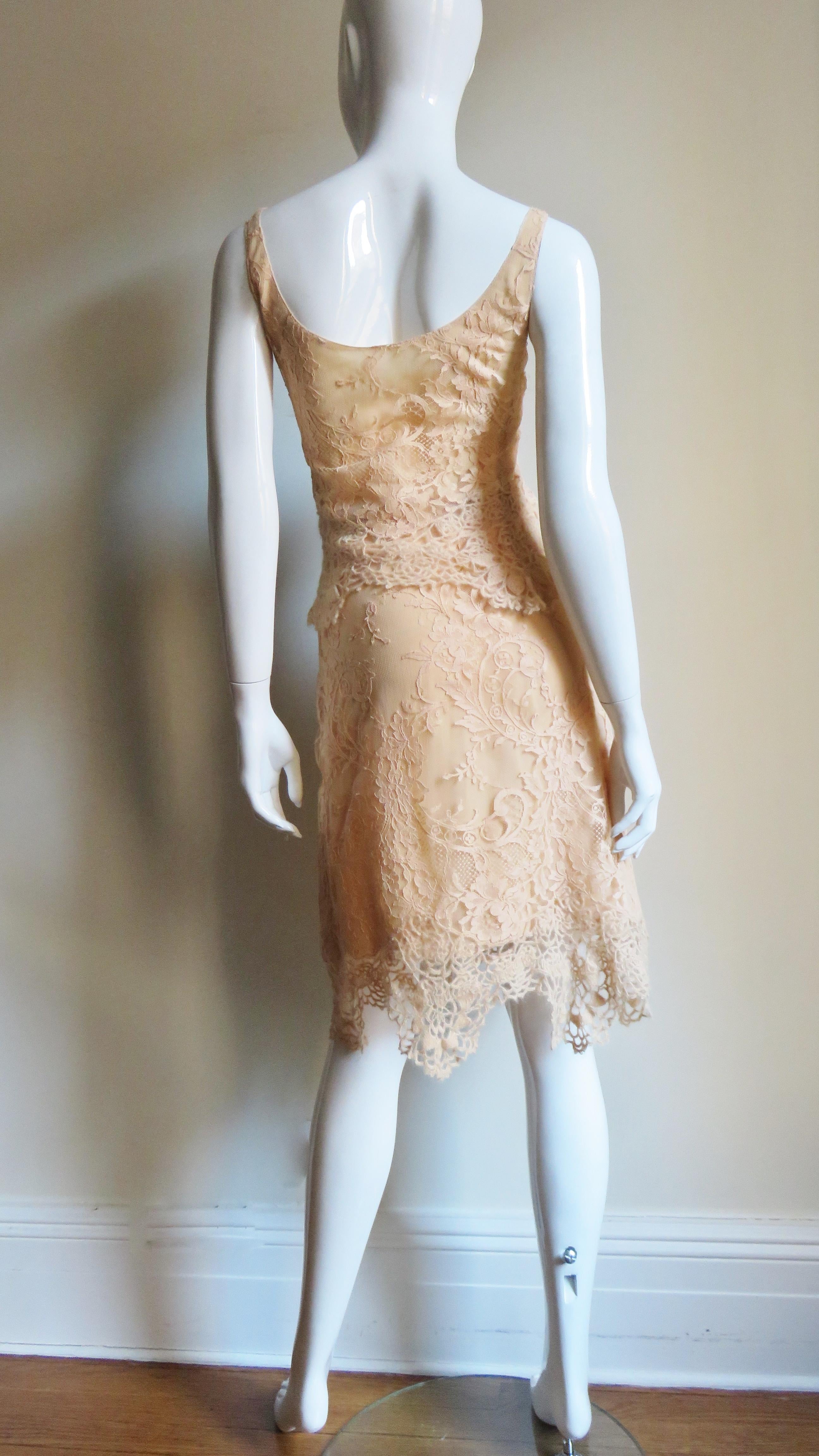  Valentino Silk Lace Skirt and Top For Sale 4