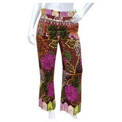 Pantalones florales de seda multicolor Valentino