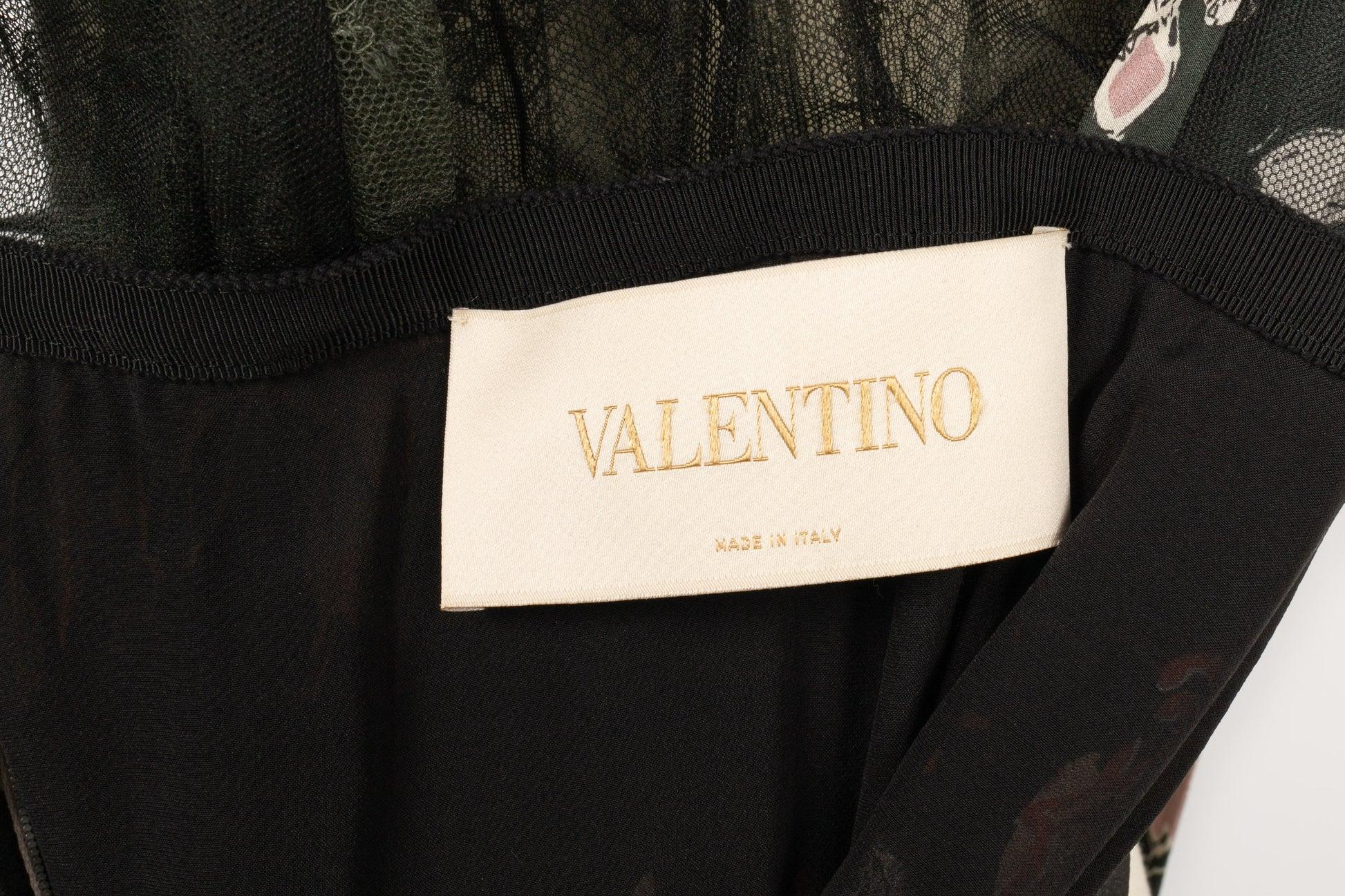Valentino Silk Pleated Dress with Lace and A Leather Belt 5