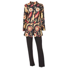Valentino Silk Quilted Jacket and Pant Ensemble