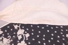 Valentino Silk shirt with beaded embroidery + lace bow belt