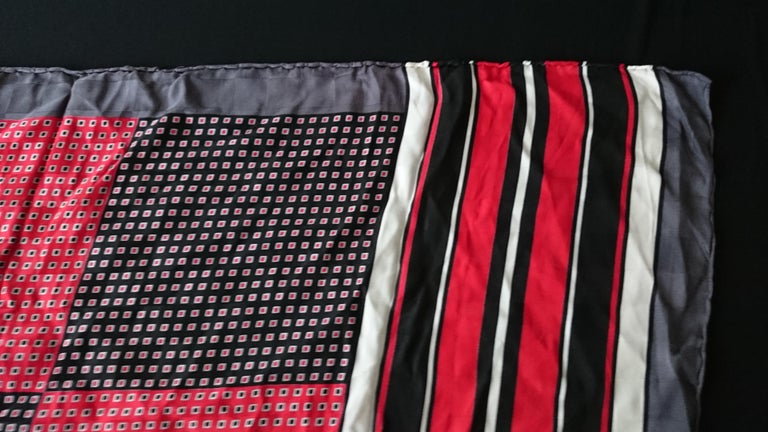 Valentino Silk Tricolor Squares Scarf For Sale at 1stDibs