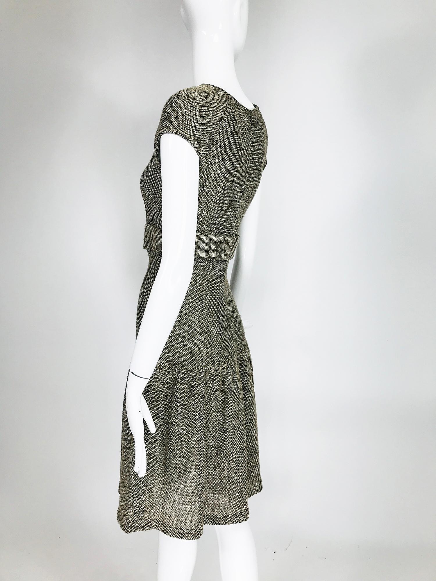 Valentino Silk Tweed Jewel Belt Dress 3