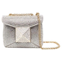Valentino Sac Micro One en cuir argenté
