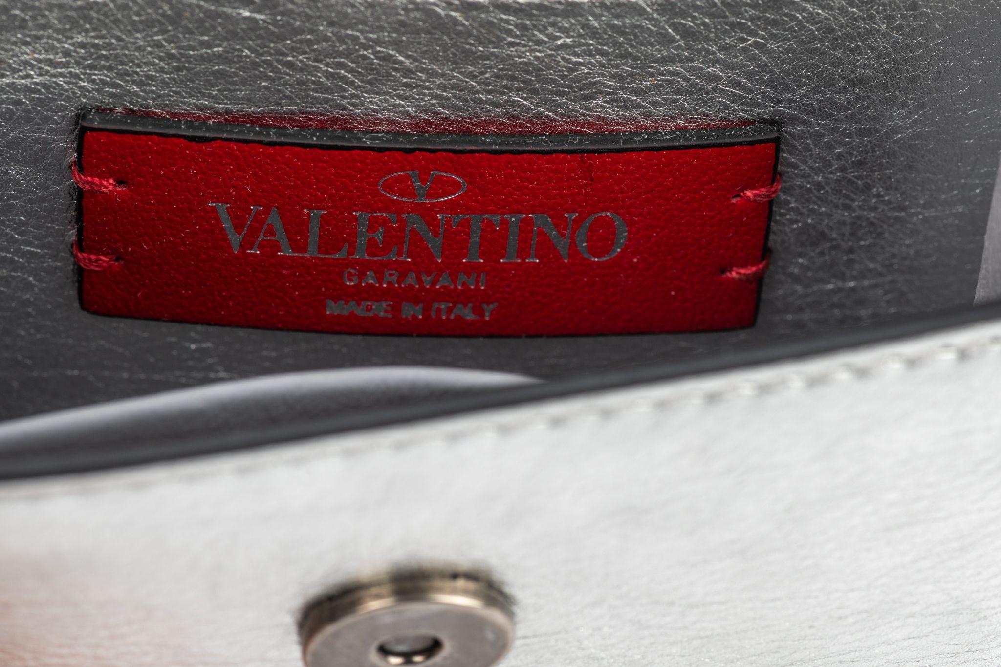 Valentino Silver Mini Cross Body Bag For Sale 2