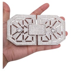 Valentino Silver Plated Brooch Paved with Rhinestones