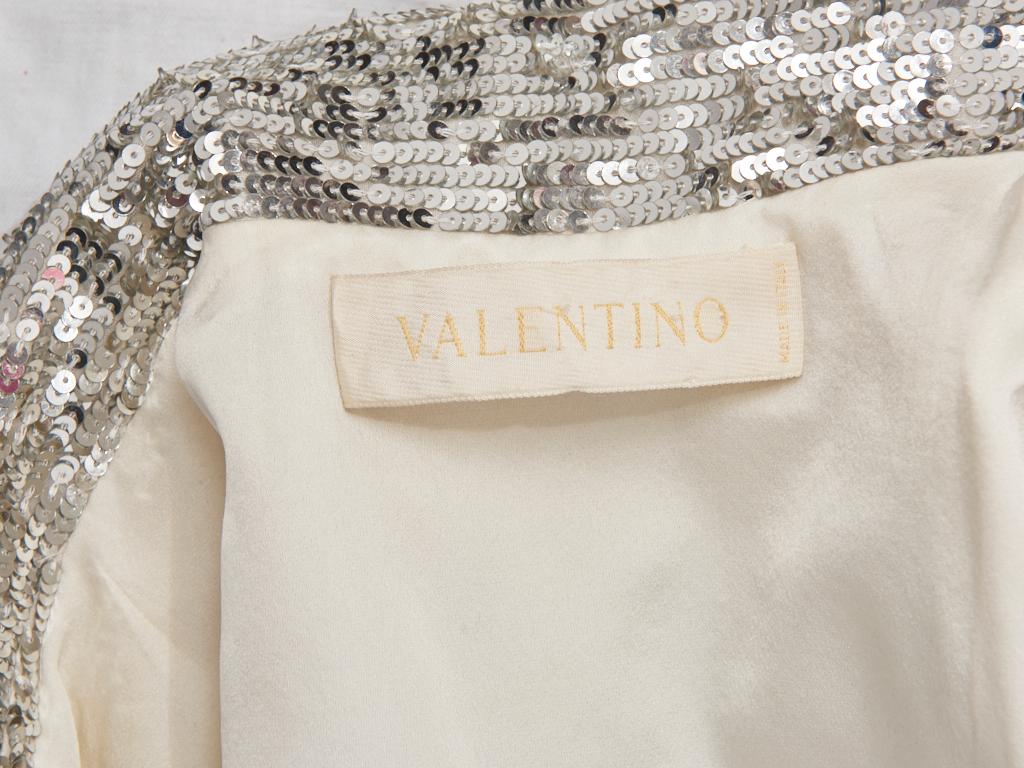 Women's Valentino Silver Sequined Cropped Jacket