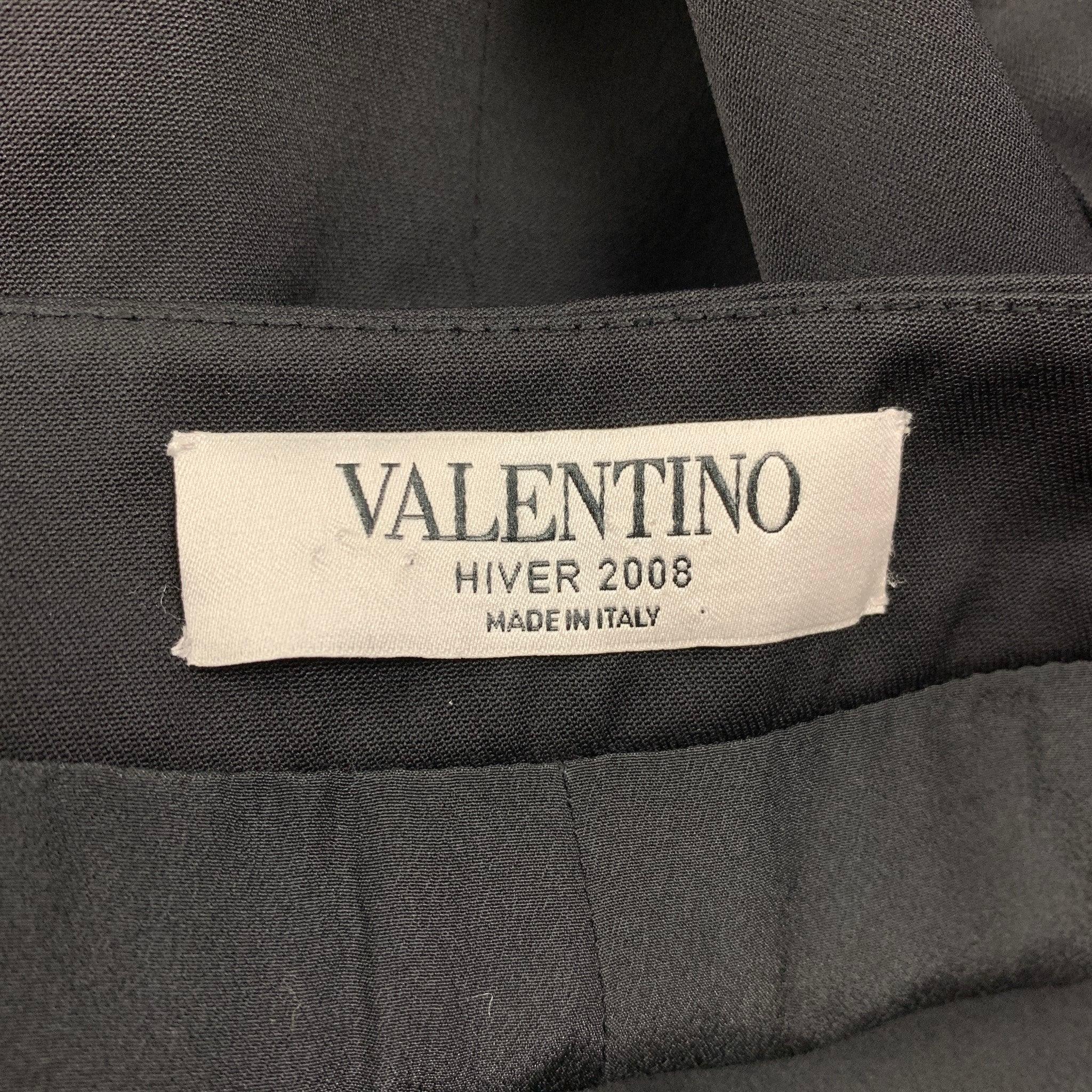 VALENTINO Size 10 Black Wool Pencil Skirt For Sale 1